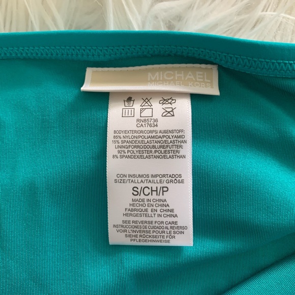 Michael Kors Teal Water Marble Logo Ring Tankini - Picture 10 of 14